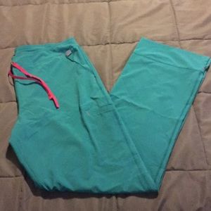Smitten turquoise scrub pants